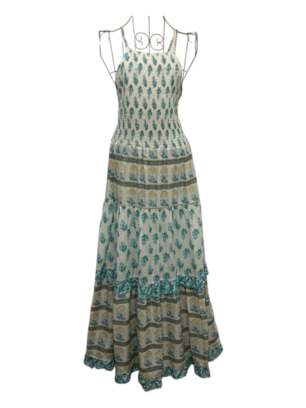 SPRINGFIELD x Roots Studio VestidoTiered Maxi Dress Tropical Floral Print 8